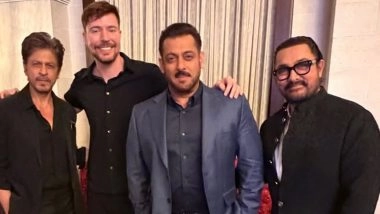 ‘Should We All Do Something Together?’: MrBeast Teases Collaboration After Posing with Shah Rukh Khan, Salman Khan and Aamir Khan in Riyadh (View Pic)