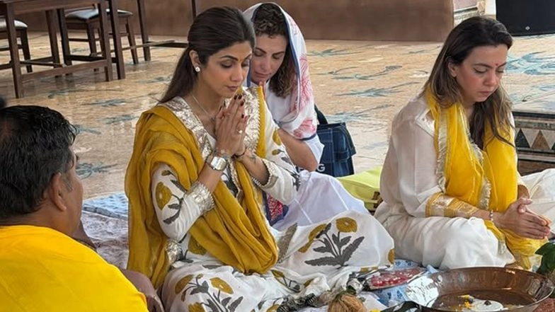 Shilpa Shetty Performs Inauguration Puja for New Bastian Outlet in Goa; Shares Glimpses from Ceremony (View Pics)