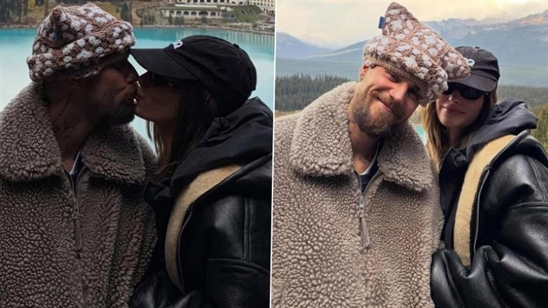 Justin Bieber and Wife Hailey Bieber Share Romantic Kiss During Picturesque Mountain Getaway (View Pics)