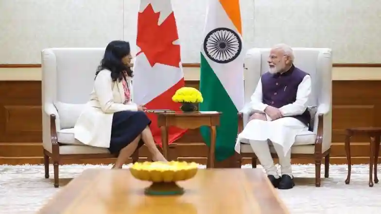 India–Canada Bilateral Partnership: PM Narendra Modi Hails Efforts to Impart ‘New Momentum’ in Ties During Meeting With Canadian FM Anita Anand