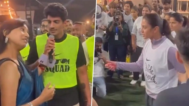 Smriti Mandhana-Palash Muchhal Pre-Wedding Celebrations: Couple-To-Be Turn Captains for Fun Cricket Match Ahead of Their Big Day (Watch Videos)