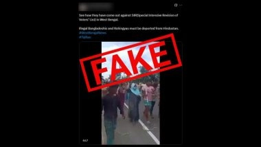 Did Illegal Bangladeshi and Rohingya Migrants Protest Against SIR in West Bengal? Fact Check Reveals Viral Video Is Not From India