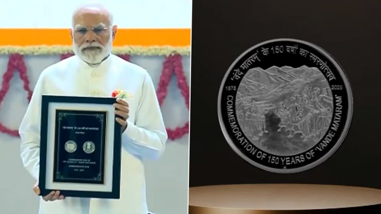 ‘Vande Mataram Boosts Nation’s Self-Confidence’: PM Narendra Modi Inaugurates Year-Long Celebration of National Song, Releases Commemorative Stamp and Coin (Watch Videos)