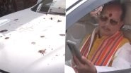 Bihar Assembly Elections 2025: ECI Calls for Strict Action After Slippers, Stones Hurled at Deputy CM Vijay Kumar Sinha's Car in Lakhisarai