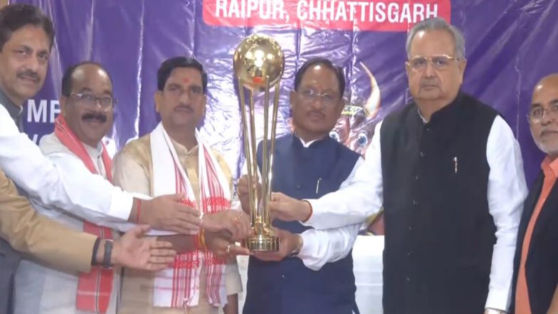 FIH Hockey Men’s Junior World Cup 2025: Chhattisgarh Chief Minister Vishnu Deo Sai, Assembly Speaker Raman Singh Reveal Trophy
