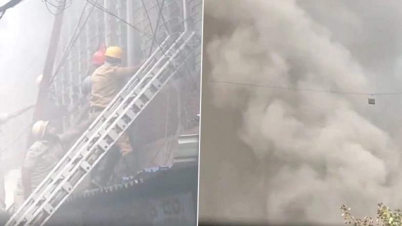 Kolkata Warehouse Fire: Blaze Erupts at Electronics Storehouse on Ezra Street, No Casualties Reported (Watch Video)