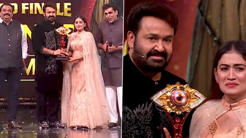 &lsquo;Bigg Boss Malayalam 7&rsquo; Grand Finale: Anumol Anukutty Crowned Winner of Mohanlal&rsquo;s Reality Show, TV Actress Takes Home INR 42.5 Lakh Prize Money and Brand New SUV (Watch Video)