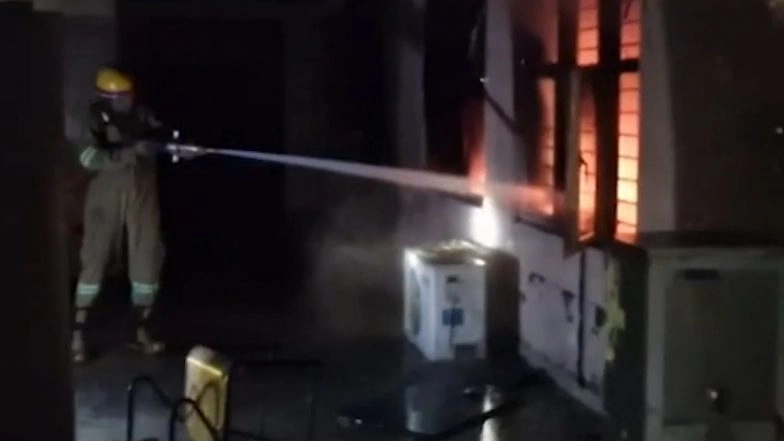 Lucknow Fire: Blaze Erupts at Bank of Baroda Branch at Shakuntala Mishra University Campus in Uttar Pradesh (Watch Video)