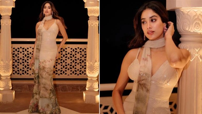 Janhvi Kapoor Stuns in INR 3.09 Lakh Elie Saab Sequined Gown With Tropical Print; Actress Serves Glam While Continuing Her Strong Career Run (View Post)