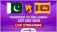 Pakistan vs Sri Lanka Free Live Streaming Online, 1st ODI 2025: How To Watch PAK vs SL Cricket Match Live Telecast on TV in India?