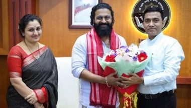 Rishab Shetty Meets Goa CM Pramod Sawant in Panjim; Actor-Filmmaker Calls Conversation on Cinema, Culture and Development ‘Insightful’ (View Post)