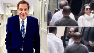 Karisma Kapoor and Saif Ali Khan Visit Deol Residence To Offer Condolences After Dharmendra’s Demise; Shah Rukh Khan, Deepika-Ranveer, Amitabh Among Others Pay Final Respects (Watch Video)