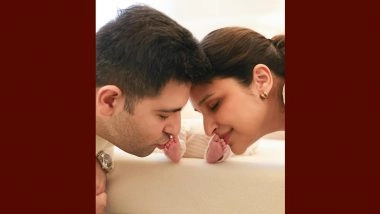 Parineeti Chopra and Raghav Chadha Reveal First Glimpse of Their Newborn Son and Announce His Meaningful, Divine Name With a Heartfelt Post (View Post)