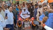 ‘Even My Goats Love Modi Ji’: Bihar Tea Seller Arrives Riding Goat Cart to See PM Narendra Modi in Bhagalpur (Watch Video) ‘Even My Goats Love Modi Ji’: Bihar Tea Seller Arrives Riding Goat Cart to See PM Narendra Modi in Bhagalpur (Watch Video)