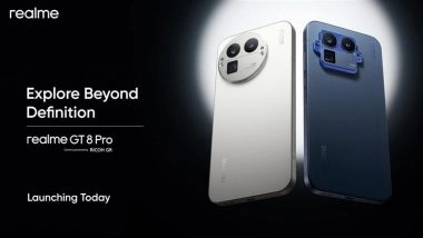 Realme GT 8 Pro Launch Live Streaming: Watch Online Telecast of Launch of New Realme Flagship Smartphone; Know Price, Specifications and Other Details