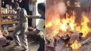 Satna Shocker: Denied Snacks for Free, 2 Men Set Grocery Shop Ablaze in Madhya Pradesh; Shopkeeper Battles for Life After Suffering Severe Burns (Watch Video)