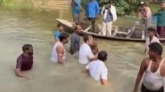 Rahul Gandhi Swims, Clicks Selfies With Locals in Begusarai Pond During Bihar Campaign Trail (Watch Video)