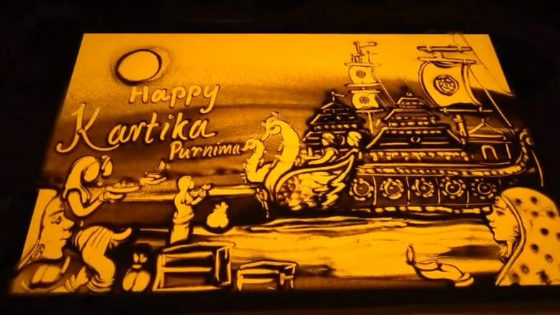 ‘Boita Bandana’: Odisha Artist Manas Kumar Sahoo Offers Homage to Festivities Through Stunning Sand Animation (Watch Video)