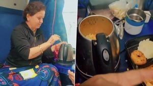 Maharashtra Woman Cooks Maggi in Train’s AC Coach Using Electric Kettle; Railways Warns of Fire Risk, Calls Act Illegal and Punishable (Watch Video)