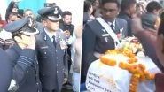 Namansh Syal Funeral: Wing Commander Afshan Pays Last Respect to Brave Husband Killed in Tejas Fighter Jet Crash at Dubai Air Show (Watch Video)