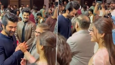 Vijay Deverakonda Publicly Shows Affection for Fiancee Rashmika Mandanna As He Sweetly Kisses Her Hand at ‘The Girlfriend’ Success Event Amid Wedding Buzz (Watch Video)