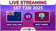New Zealand vs West Indies Free Live Streaming Online, 1st T20I 2025: How To Watch NZ vs WI Cricket Match Live Telecast on TV in India?