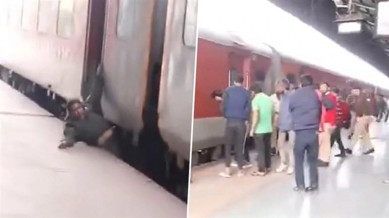 Kanpur Central Railway Station Accident: Passenger Dies After Falling Between Moving Train and Platform in UP; Disturbing Video Surfaces