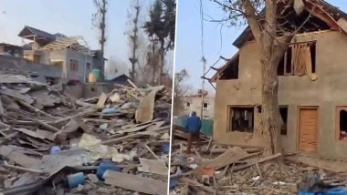 Delhi Terror Blast Case: Residence of Prime Suspect Dr Umar Un Nabi Demolished in Jammu and Kashmir’s Pulwama (Watch Video)