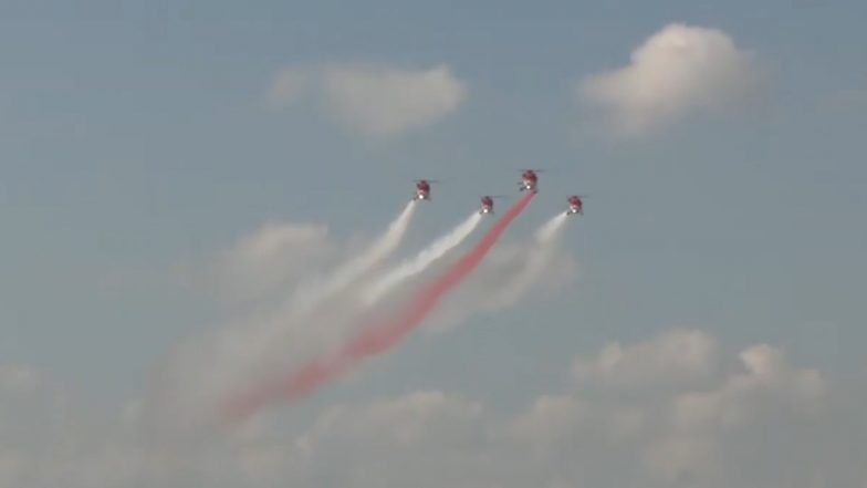93rd Air Force Day Celebrations: Tejas and Rafale Dazzle in Grand IAF Flypast Over Brahmaputra in Guwahati (Watch Videos)