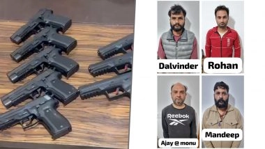 Pakistan ISI-Linked Arms Smuggling Racket Busted in Delhi; 4 Arrested With Weapons Made in Turkey and China (See Pics and Video)