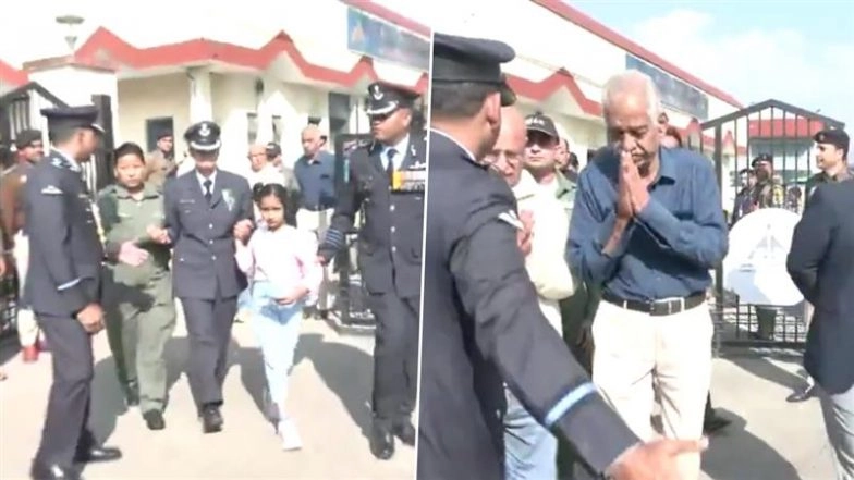 Tejas Fighter Jet Crash in Dubai: Wing Commander Afshan Akhtar Gives Tearful Goodbye to Husband Namansh Syal (Videos)