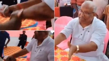 Bihar: Former Dy CM Tarkishore Prasad Caught on Camera Threatening Journalist Who Questioned Him on Public Issues, RJD Hits Out at BJP After Video Goes Viral