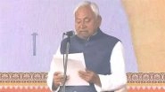 Nitish Kumar Takes Oath as Bihar CM for 10th Time at Historic Gandhi Maidan in Patna (Watch Video)