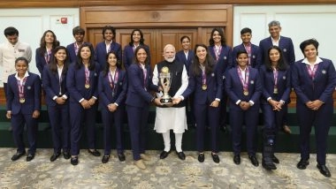 Pratika Rawal Poses With ICC Women’s World Cup 2025 Medal During Photoshoot With PM Narendra Modi After Teammate Amanjot Kaur Hands Her Memento To Injured Star Player (See Pics)
