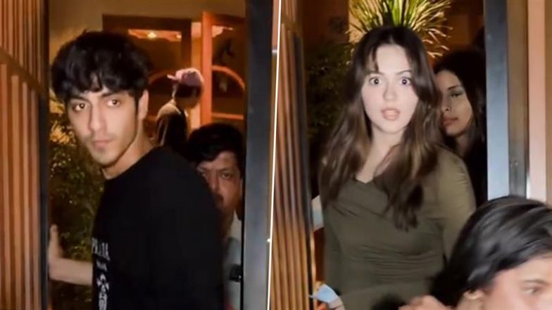 Ahaan Panday Steps Out for Dinner Date With Aneet Padda in Mumbai Days After Denying Relationship Rumours; ‘Saiyaara’ Stars Exit Restaurant Separately (Watch Video)