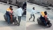 Kidnapping Attempt Caught on Camera in Mathura: Father Fights Back as Masked Man Tries To Pull 6-Year-Old in Broad Daylight in UP, Cops Respond As Video Goes Viral