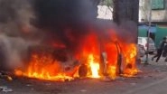 Mumbai Car Fire: Blaze Erupts in Parked Vehicle in Bhiwandi, Video Surfaces