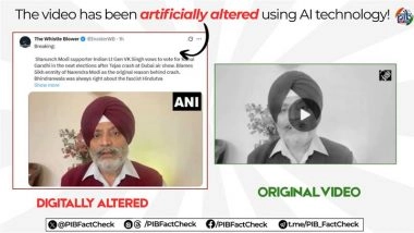 Did Lt Gen KJS Dhillon Say Lt Gen VK Singh Criticised PM Narendra Modi Over the Tejas Crash at Dubai Air Show? PIB Fact Check Debunks Fake Video Shared by Pakistani Propaganda Accounts