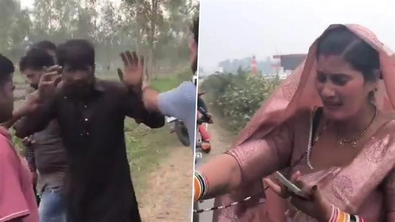 Rampur: Woman Slaps Drunk Auto-Rickshaw Driver Who Misbehaved With Her, Locals Intervene and Assault Him; Police Respond After Video Goes Viral