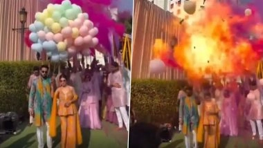 Bride and Groom Suffer Burns As Hydrogen Balloons Explode During Haldi Ceremony, Video Surfaces