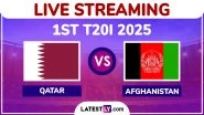 Qatar vs Afghanistan Free Live Streaming Online, 1st T20I 2025: How To Watch QAT vs AFG Cricket Match Live Telecast on TV in India?