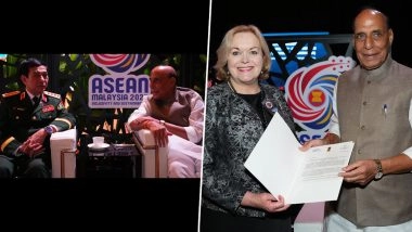 Defence Minister Rajnath Singh Meets Counterparts of New Zealand, South Korea, Vietnam on ADMM-Plus Sidelines (See Pics)