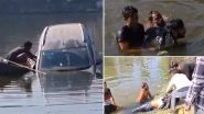Pilibhit Accident Turns Into Heroic Water Rescue as Boatman Saves Driver From Sinking SUV in Viral Video