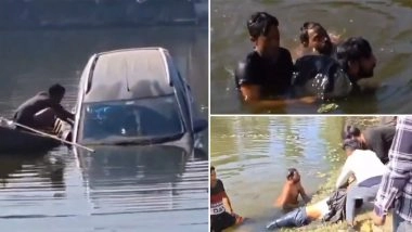 Pilibhit Accident Turns Into Heroic Water Rescue as Boatman Saves Driver From Sinking SUV in Viral Video