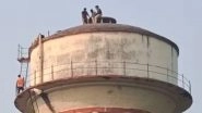 Lucknow: Man Climbs Water Tank Near Aishbagh Railway Station, Rescued by Fire Brigade and RPF; Video Surfaces