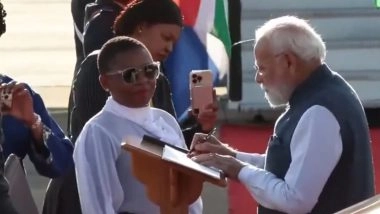 PM Narendra Modi Departs From South Africa After Concluding G20 Summit Engagements and Bilateral Meetings (Watch Video)