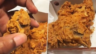 ‘Why Did Popeyes Give Me a Whole Chicken Head?’: Customer Horrified After Finding Fried Chicken Head, Complete With Beak and Eye, in Her Meal Box; Viral Video Surfaces