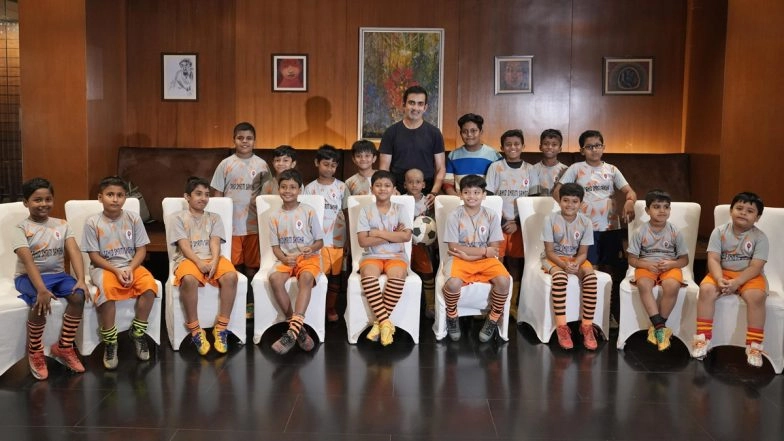 Gautam Gambhir Interacts With Young Footballers in Kolkata Ahead of IND vs SA 1st Test 2025