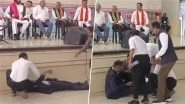 Vadodara: Security Guard Collapses Near Stage During JP Nadda&rsquo;s Speech as Leader Continues His Address; Rushed for Treatment, Now Stable (Video)