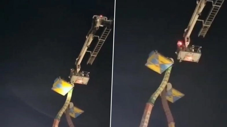Odisha: 8 People Rescued After Swing Ride Malfunctions Mid-Air During Bali Jatra in Cuttack, Video Surfaces